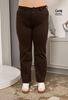 Picture of CURVY GIRL BROWN TAILORED STRAIGHT LEG TROUSERS